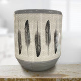 WASTEBASKET FEATHER DESIGN CERAMIC
