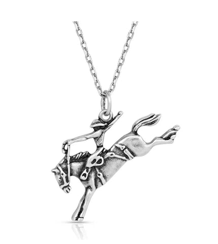 Montana Silversmiths Bronc Rider Pendant Necklace NC5658