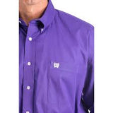 Cinch Men's Solid Classic Fit Solid Button Down Purple #MTW1003802