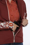 Cinch Ladies Maroon Aztec Bonded Jacket #MAJ9857001
