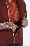 Cinch Ladies Maroon Aztec Bonded Jacket #MAJ9857001
