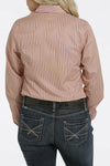 Cinch Ladies Orange Pinstripe Button Down Shirt #MSW9164182