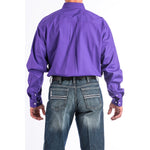 Cinch Men's Solid Classic Fit Solid Button Down Purple #MTW1003802