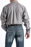 Cinch Men's Solid Classic Fit Solid Button Down Gray #MTW1004238