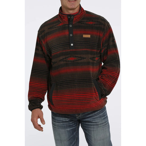 Cinch Men's Grey Aztec Print Fleece Pullover #MWK1514012