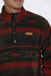 Cinch Men's Grey Aztec Print Fleece Pullover #MWK1514012