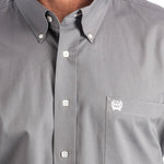 Cinch Men's Solid Classic Fit Solid Button Down Gray #MTW1004238