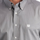 Cinch Men's Solid Classic Fit Solid Button Down Gray #MTW1004238