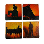 Hiend Accents 4 Piece Cowboy Coaster Set