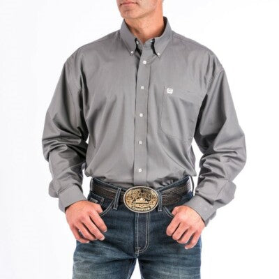 Cinch Men's Solid Classic Fit Solid Button Down Gray #MTW1004238