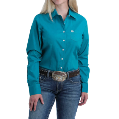 Cinch Ladies Teal Western Shirt #MSW9164167