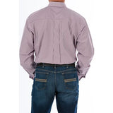 Cinch Men's Burgundy Pinstripe Button Down Shirt #MTW1104730