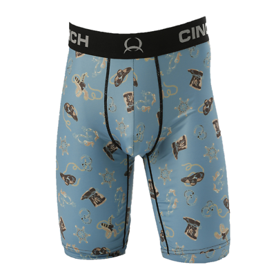 Cinch Men's 9in Boxer Briefs Blue Sheriff #MXY6001022
