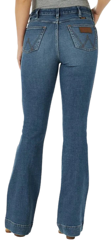 Wrangler Ladies High Waisted Retro Green Trouser Jean #2317722