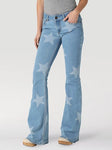 Wrangler Ladies Alice Retro Mae Mid Rise Star Flare Jeans #2328735