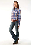 Roper Ladies Amarillo Plaid Snap Shirt #03-050-0278-6072