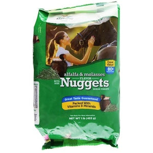 BITE-SIZE TREATS FOR HORSES - ALFALFA & MOLASSES FLAVORED NUGGETS 1-LB POUCH  #08622239