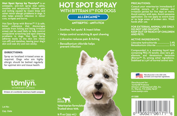 ALLERCAINE ANTISEPTIC & ANTI-ITCH SPRAY FOR DOGS 4-OZ #08642318
