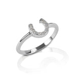 KELLY HERD CLEAR HORSESHOE RING - STERLING SILVER #11F