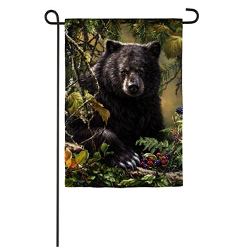 Black Bear Woods Garden Suede Flag #14S9353