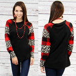 Shirt Long Sleeve Buffalo Plaid Leopard #10368