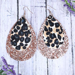 Earrings Leopard Rose Gold Glitter #73969