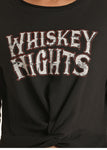 Rock & Roll Women's Whiskey Nights Knot Front Pullover #48T6273