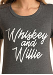 Rock N Roll Cowgirl Whiskey and Willie Tee #49T4487