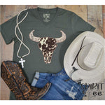 Shirt Cow Hide Cow Skull #54W
