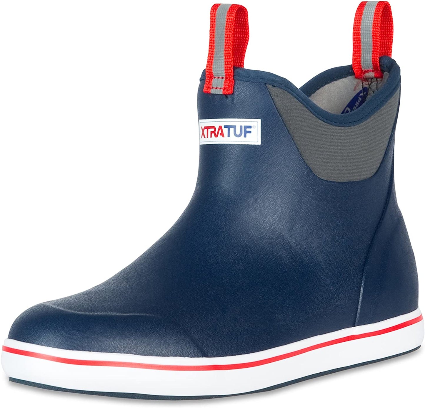 XTRATUF MEN'S 6 IN ANKLE BLUE AND RED DECK BOOT #22733