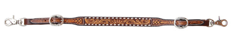 Rafter T Wither Strap with hand tooled Sunflower with white buck stitch. #AC221