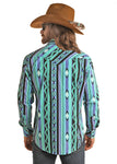 Dale Brisby Rock and Roll Cowboy Aztec Print Shirt #B2S6719