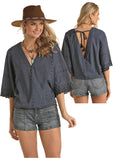 Rock N Roll Ladies Surplise Blouse #B4-5141