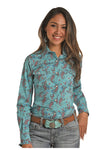 Rock N Roll Cowgirl Long Sleeve Snap Shirt #B4S6566