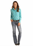 Rock & Roll Cowgirl Turq. Shirt  #B4S9114