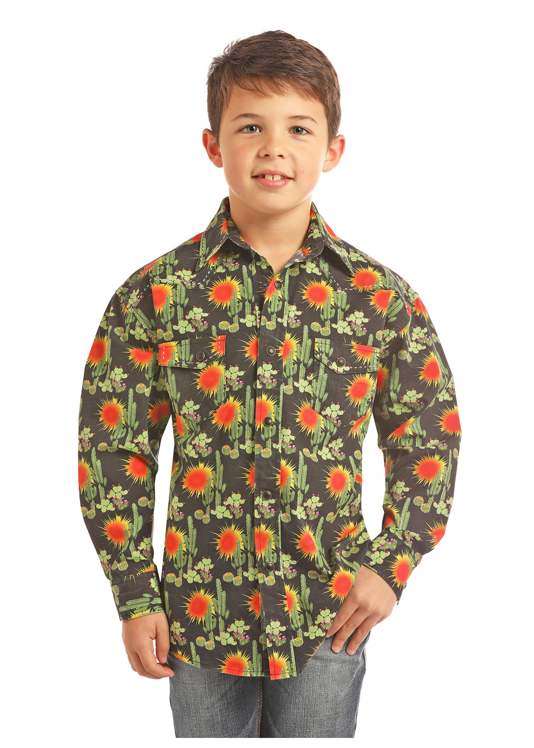 Rock and Roll Boys Dale Brisby Cactus Snap Shirt #B8S2329