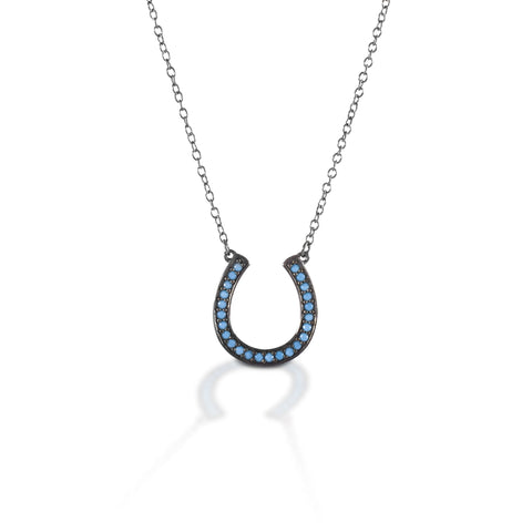 KELLY HERD TURQUOISE HORSESHOE NECKLACE - STERLING SILVER #BGP01113