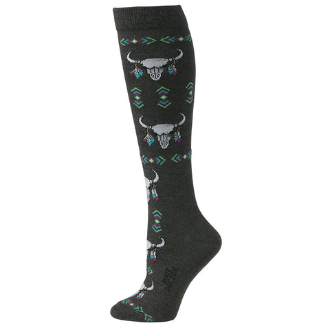 BOOT DOCTOR LADIES OTC SOCKS SKULL GREY #0417006