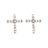 Quiet Faith, Tiny Crystal Cross Earrings #ER1510