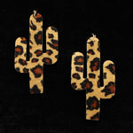 Earrings Cactus Leopard Hide #30966