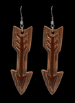 LTHR PAINTED ARROW BRN EARRING #DE0521BR