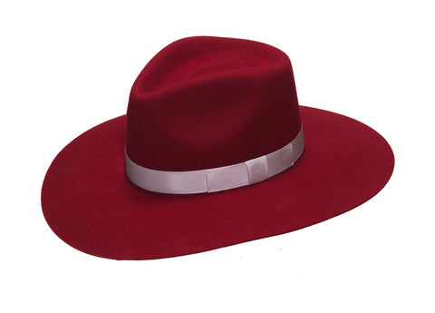 HAT LADIES PINCH FRONT RED #T7810004
