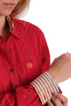Cinch Ladies Button Down Shirt Red #MSW9164143