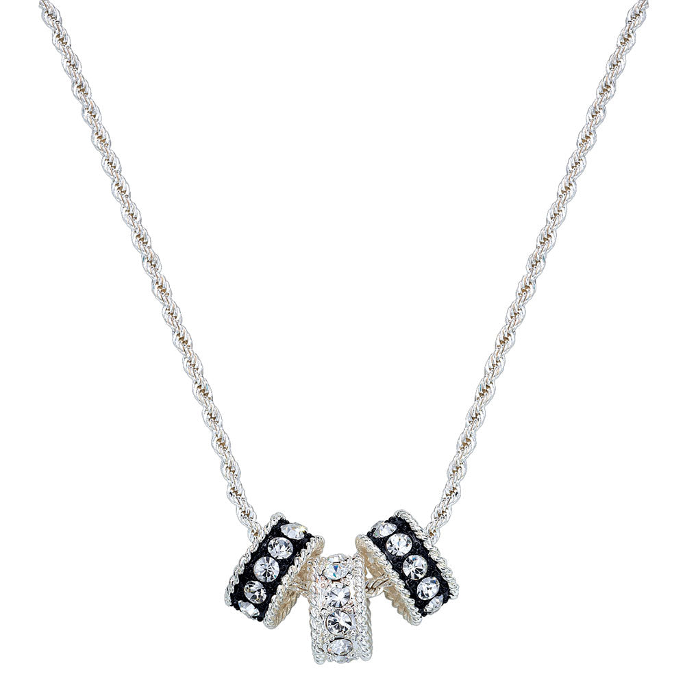 Montana Silversmith's Crystal Shine Three Ring Necklace #NC1032