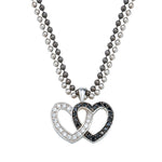 Montana Silversmith's Crystal and Black Double Heart Pendant Necklace #NC61505BK