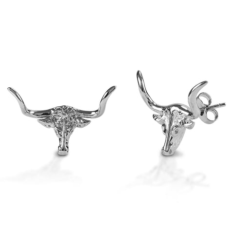 KELLY HERD POST BACK LONGHORN EARRINGS - STERLING SILVER #S5F