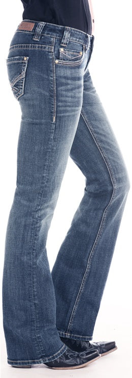 Rock & Roll Cowgirl Extra Stretch Riding Boot Cut Jeans #W7-2523