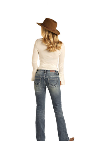 Rock & Roll Riding Boot cut Extra Stretch Jeans #W7-4133