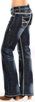 Rock & Roll Cowgirl Riding Boot Cut Jeans #W7-9516