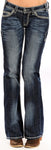 Rock & Roll Cowgirl Riding Boot Cut Jeans #W7-9516